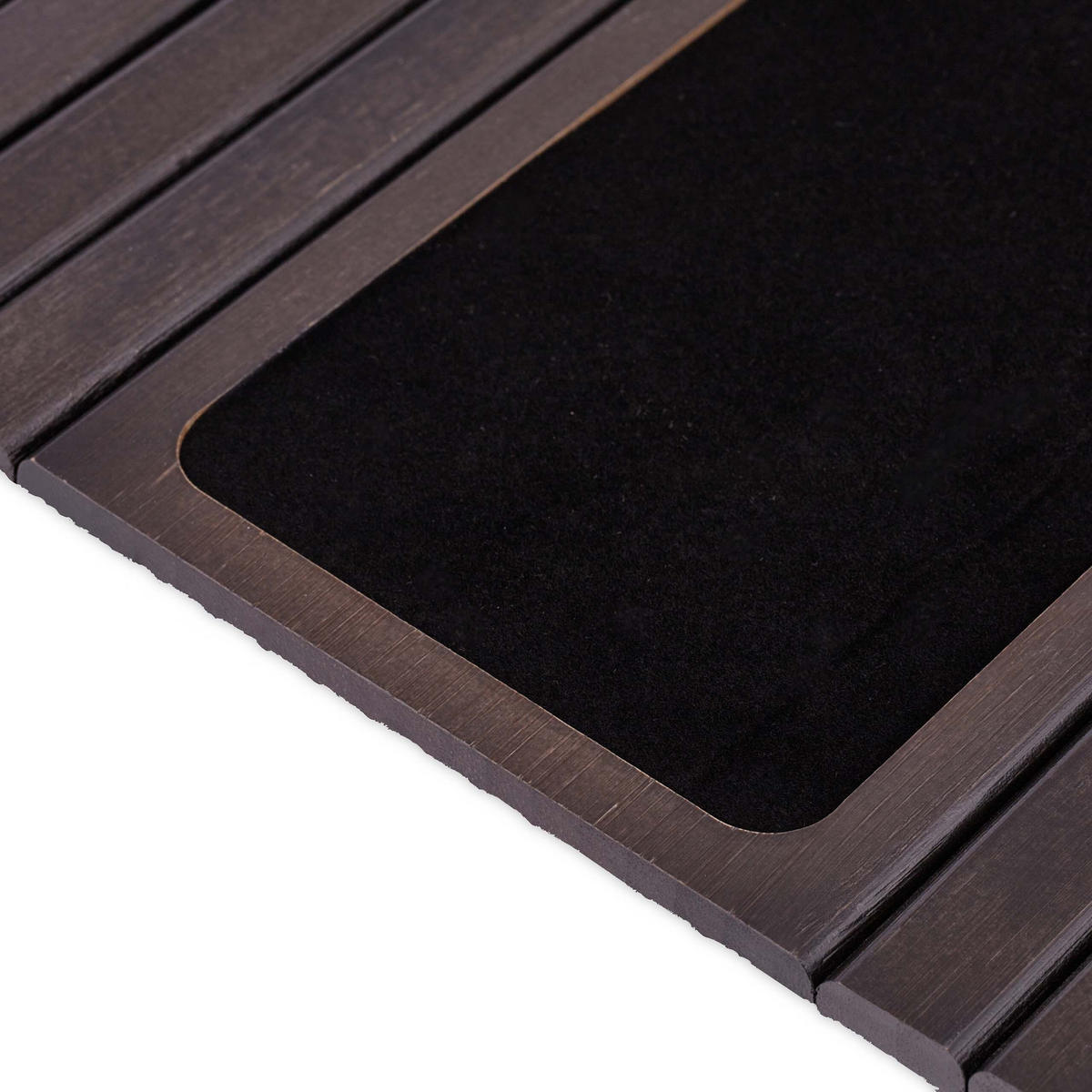 SOFATABLETT Dunkelbraun Schwarz Bambus klappbar 42x34 cm - Multicolor, Holz/Textil (42/1/34cm) - Relaxdays
