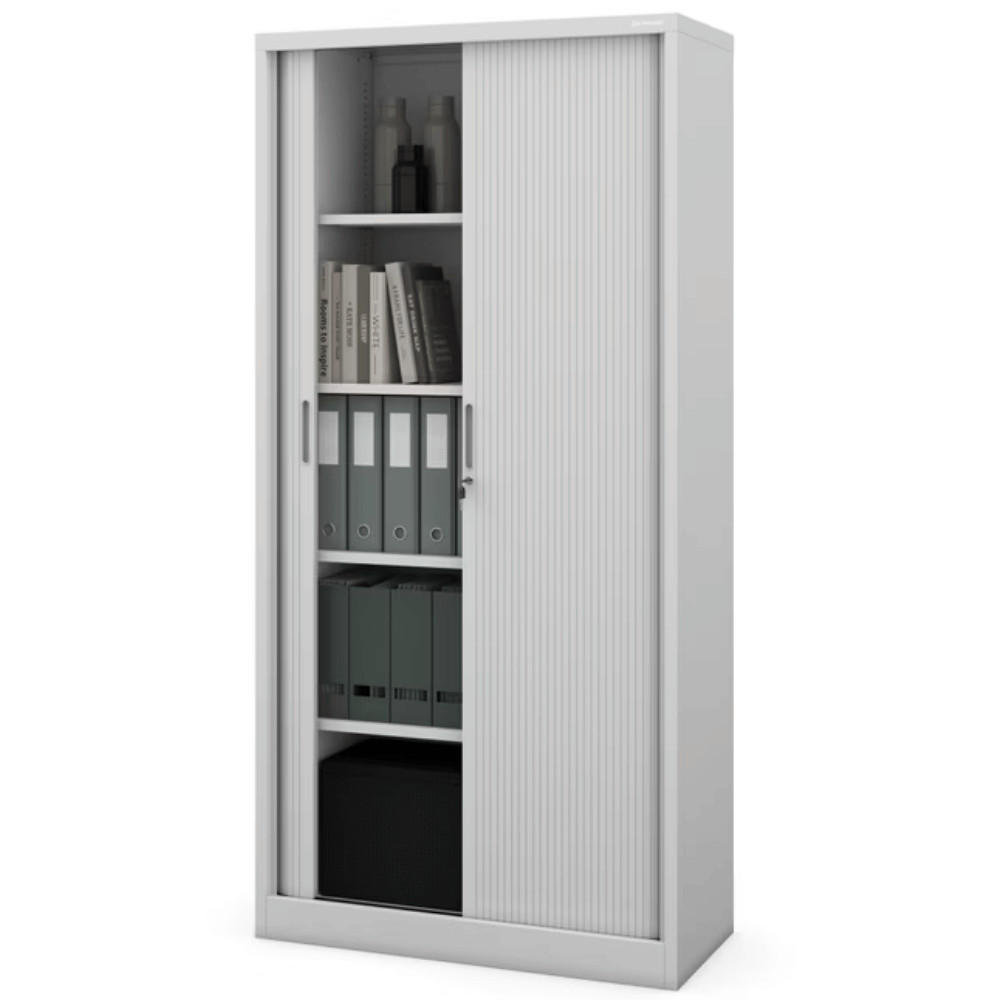 AKTENSCHRANK abschließbar KETI mit Rolladentüren 185x90x45cm Grau - Grau, Metall (90/185/45cm) - DELUKE