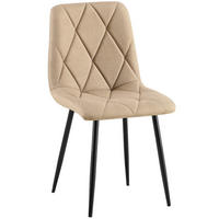 ESSZIMMERSTUHL Stoff Taupe - Taupe/Schwarz, Textil/Metall (45/85/55cm) - CLP