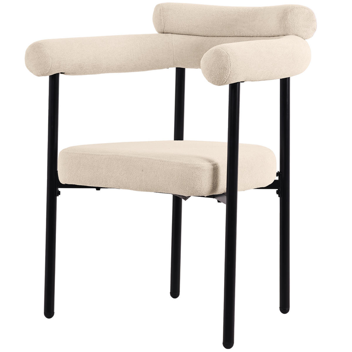 SESSEL ergonomisch ca. 70 x 62 x 84 cm Beige mit Eisenrohrgestell 4er-Set - Beige, Metall (62/84/70.1cm) - Meubliv
