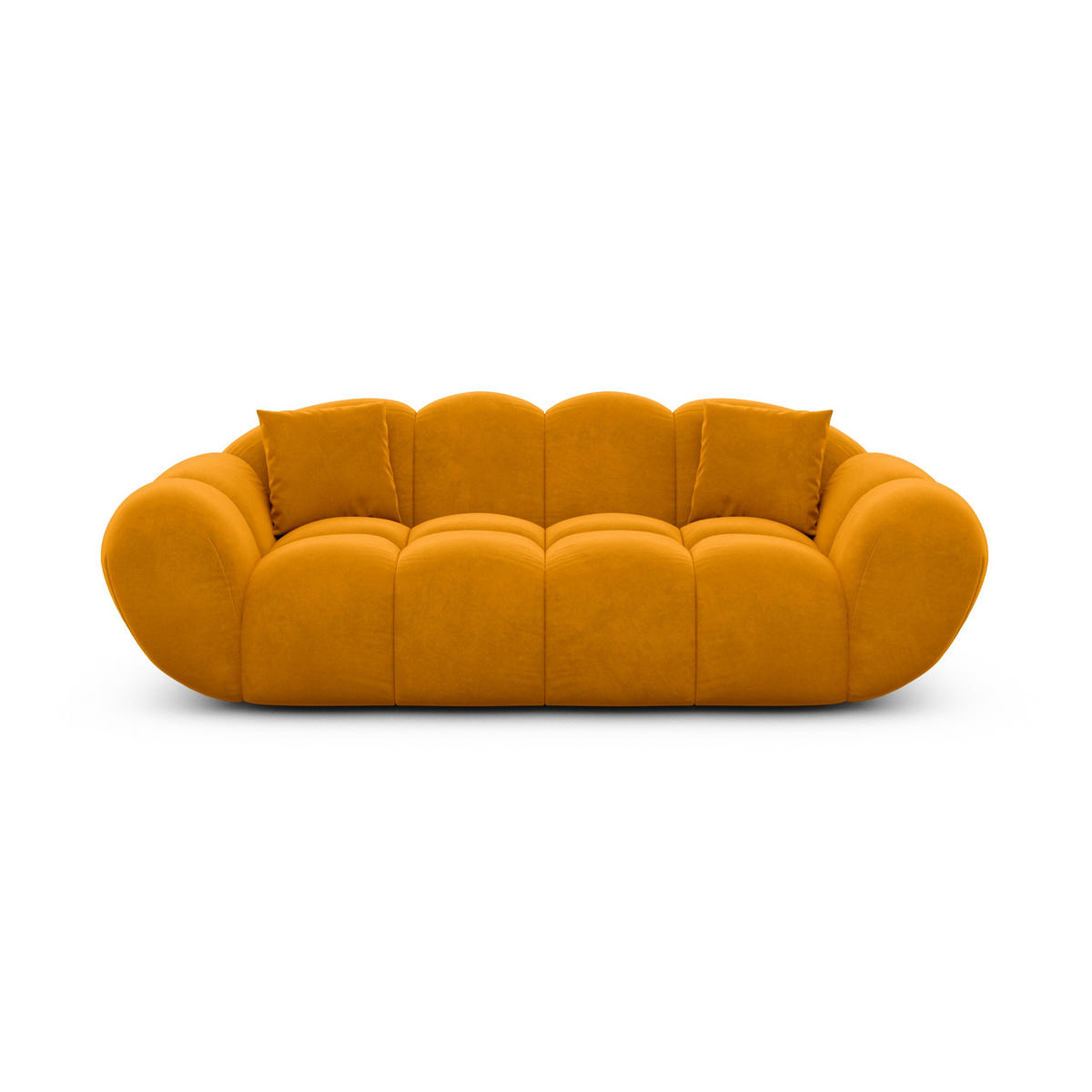 2-SITZER-SOFA Liva Senf Samtstoff - Currygelb, Textil (200/70/93cm) - VAROYAL