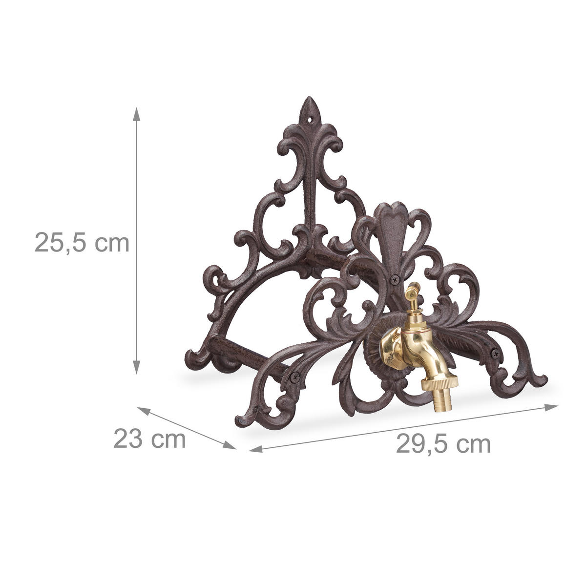 SCHLAUCHHALTER - Braun, Metall (29.5/25.5/23cm) - Relaxdays