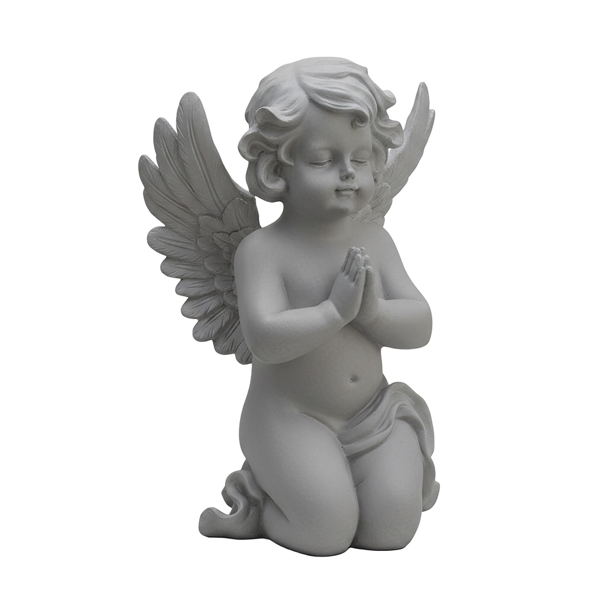 VRTNA figura angel - siva, umetna masa (22.5/36/18cm) - Relaxdays