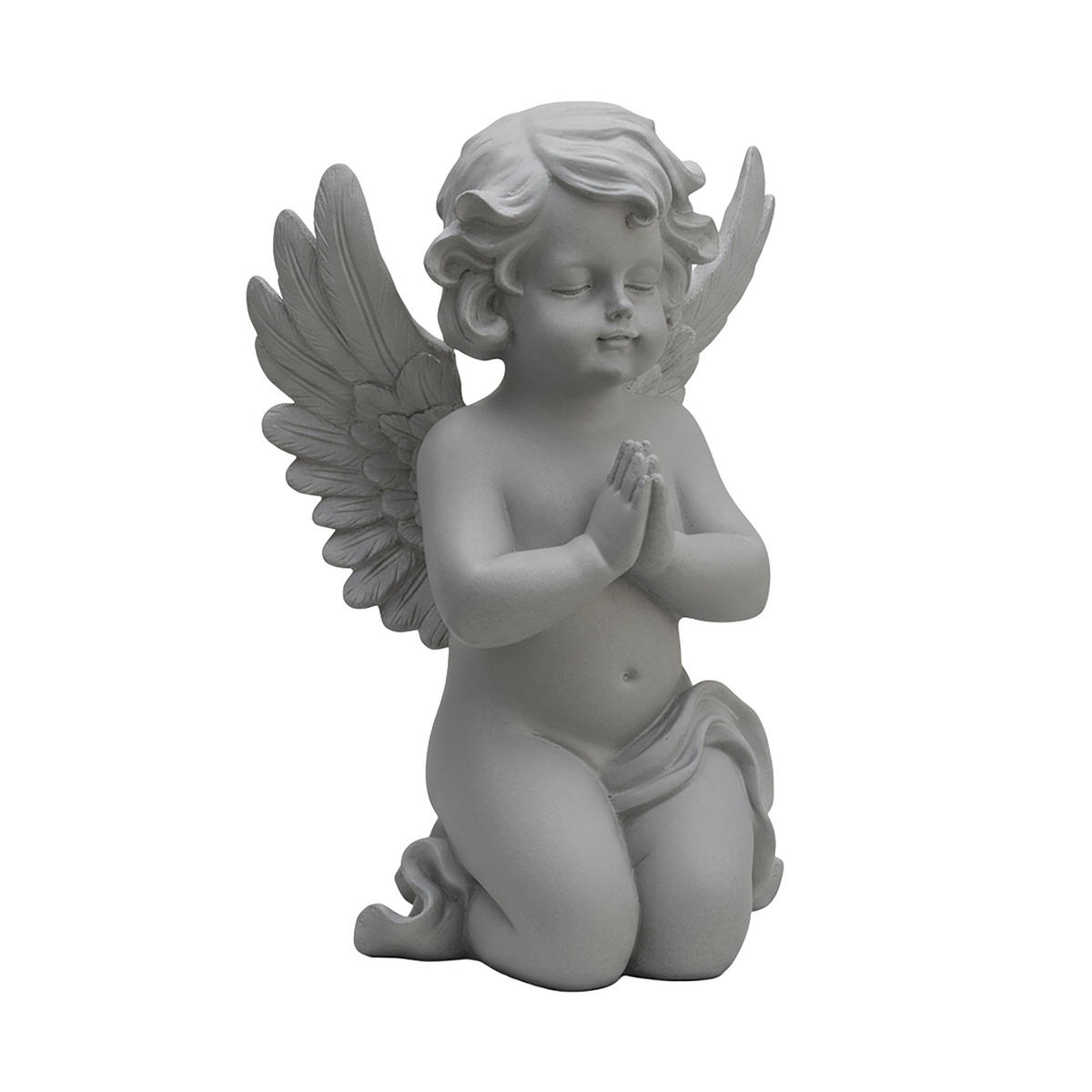 VRTNA figura angel - siva, umetna masa (22.5/36/18cm) - Relaxdays