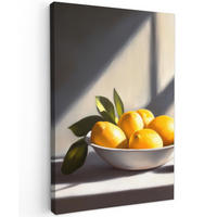 LEINWANDBILD Zitronen - Stilleben - Gelb 90x140 cm - Gelb, Textil (90/140cm) - MuchoWow