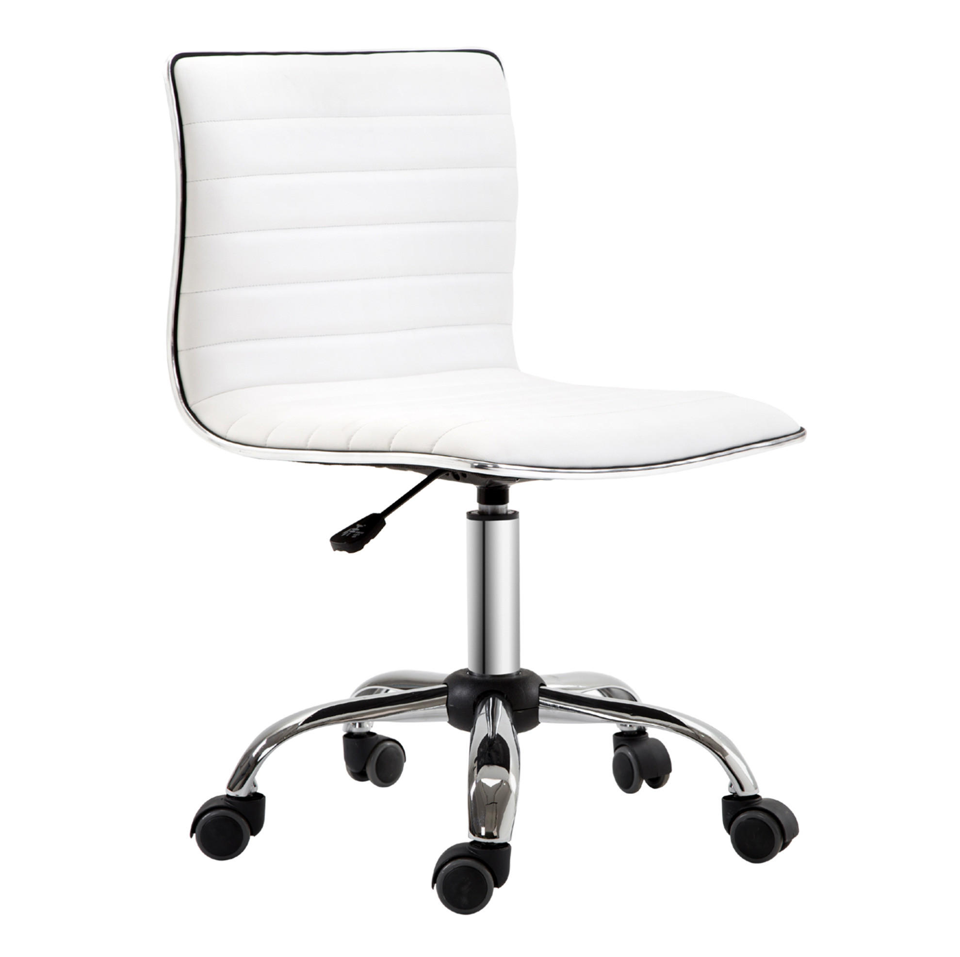 SALONSTUHL höhenverstellbar 48 x 52 x 78-90 cm Kunstleder White - Weiß, Metall (52/90/48cm) - Meubliv