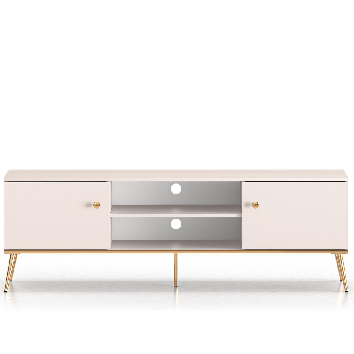 TV-LOWBOARD FRALIA,Creme - Creme, Holzwerkstoff (160/53/40cm) - KONSIMO®
