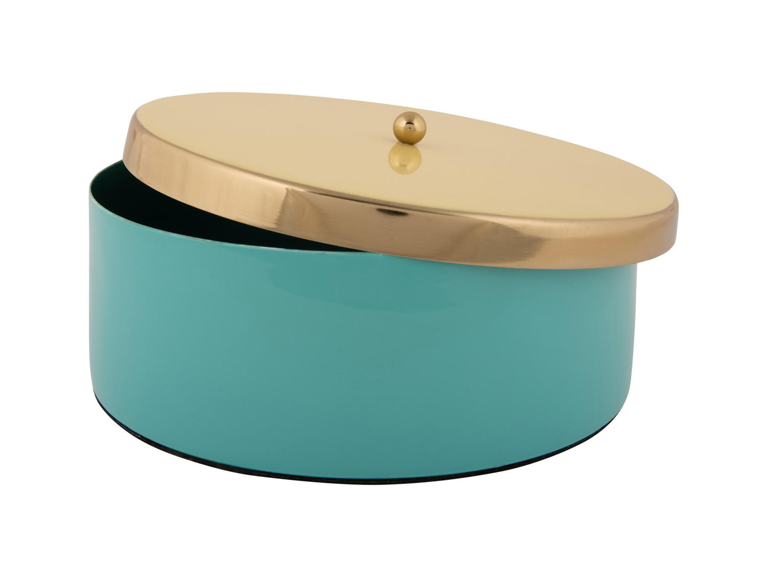 AUFBEWAHRUNGSBOX Double Funky 20/20/7 cm - Blau, Metall (20.5/7cm) - Present Time