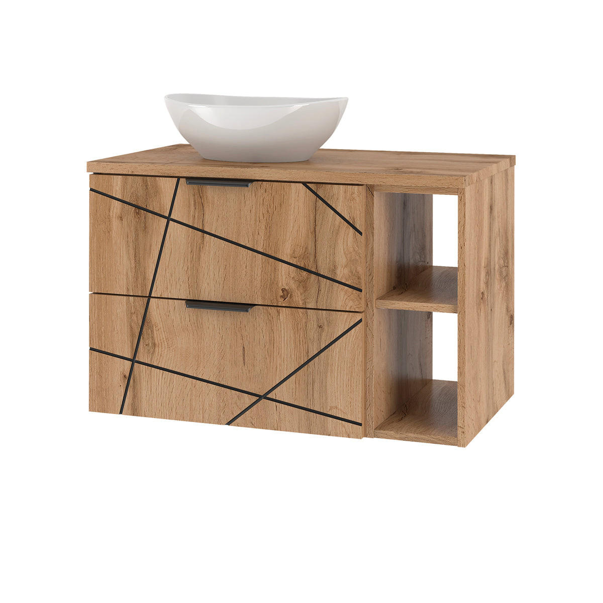 WASCHTISCH 80.6cm Teren Holz - Braun, Holzwerkstoff (80.6/52.2/46.5cm) - Petits-meubles