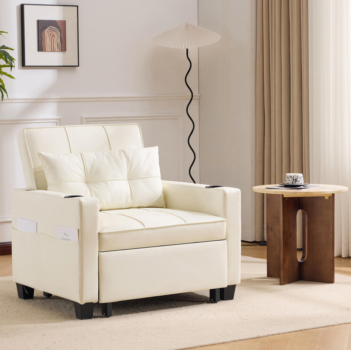 SCHLAFSOFA 3-in-1 ausziehbar White 2er-Funktion - Weiß, Holz (87/84/74cm) - Meubliv