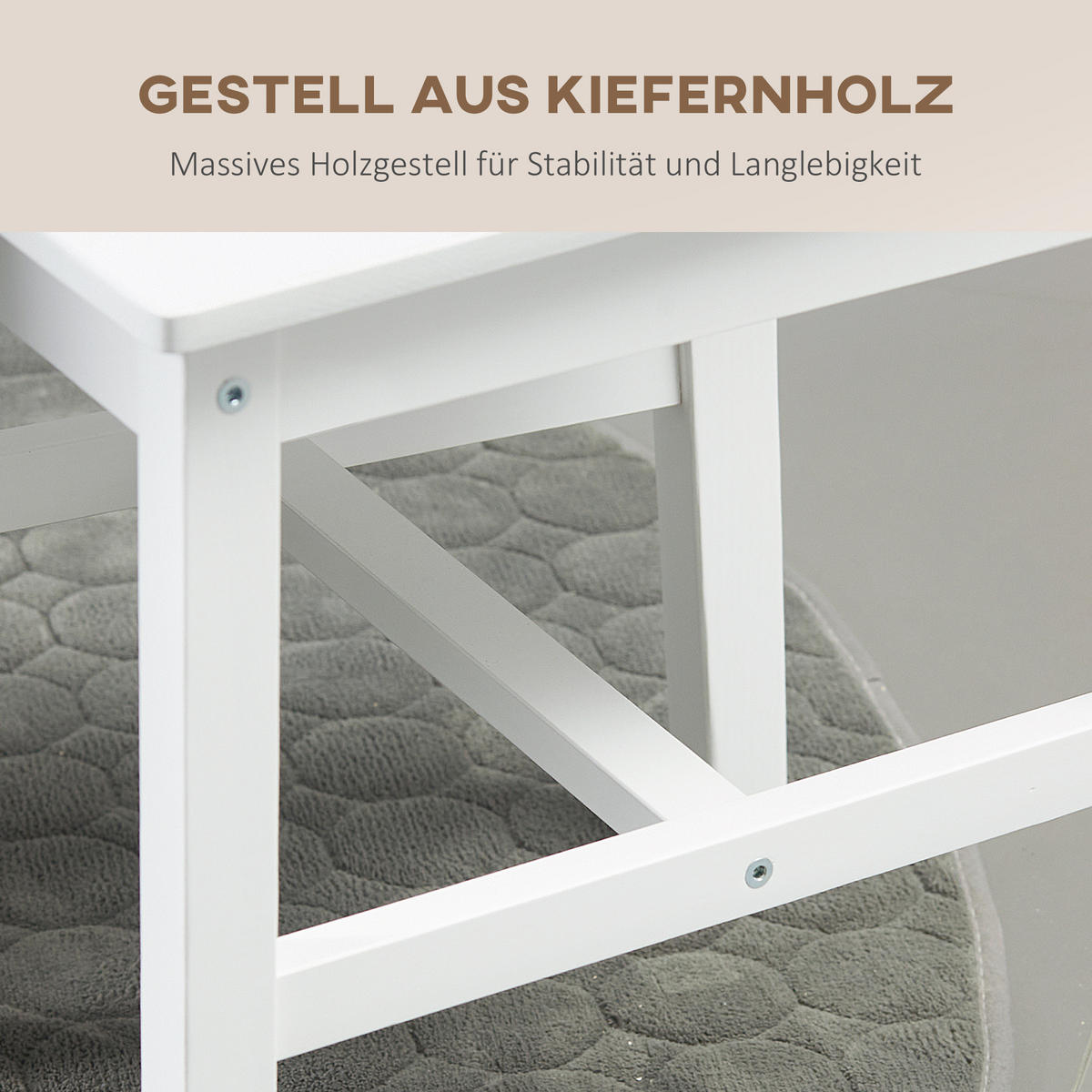 ESSZIMMERSTÜHLE, Kiefernholz, Weiß - Weiß, Holz (41/85.5/46.5cm) - HOMCOM