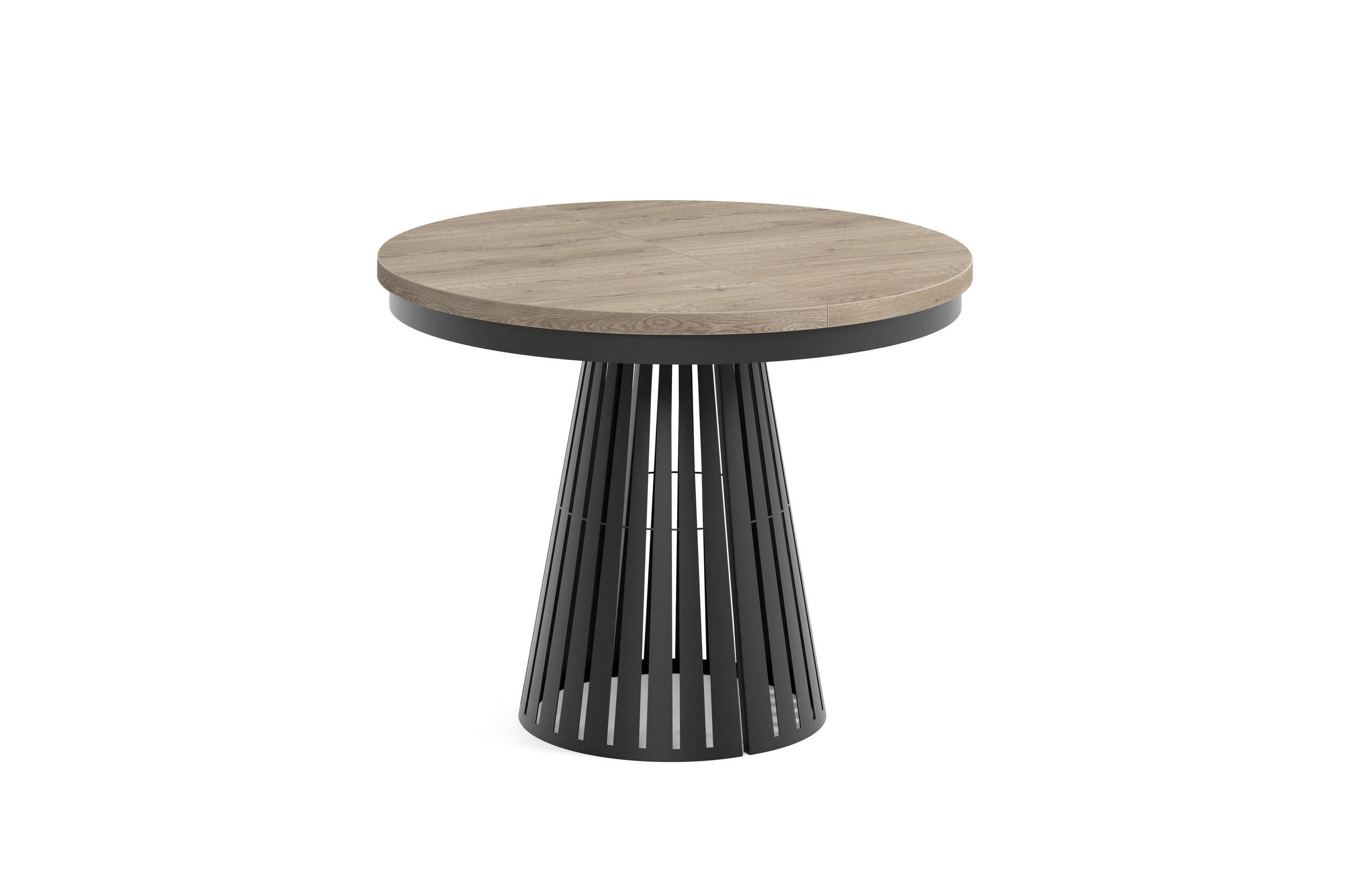 ESSTISCH Cone Bis - Terracotta/Schwarz, Holzwerkstoff/Metall (100/100/76cm) - Meblini