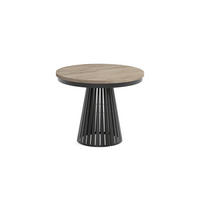 ESSTISCH Cone Bis - Terracotta/Schwarz, Holzwerkstoff/Metall (100/100/76cm) - Meblini