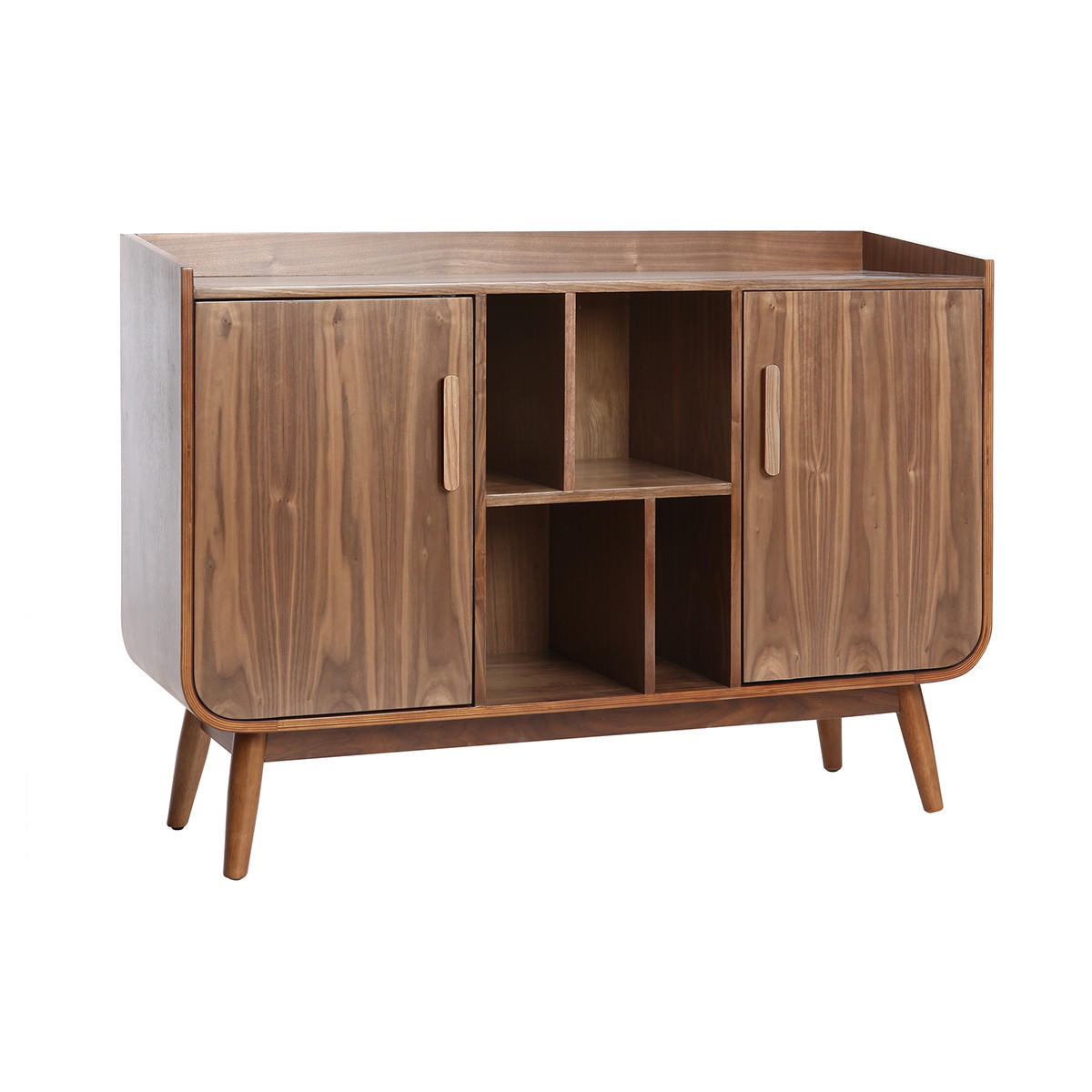 SIDEBOARD Vintage Holz Nussbaum HALLEN - Walnussfarben, Holz (40/86/122cm) - Miliboo