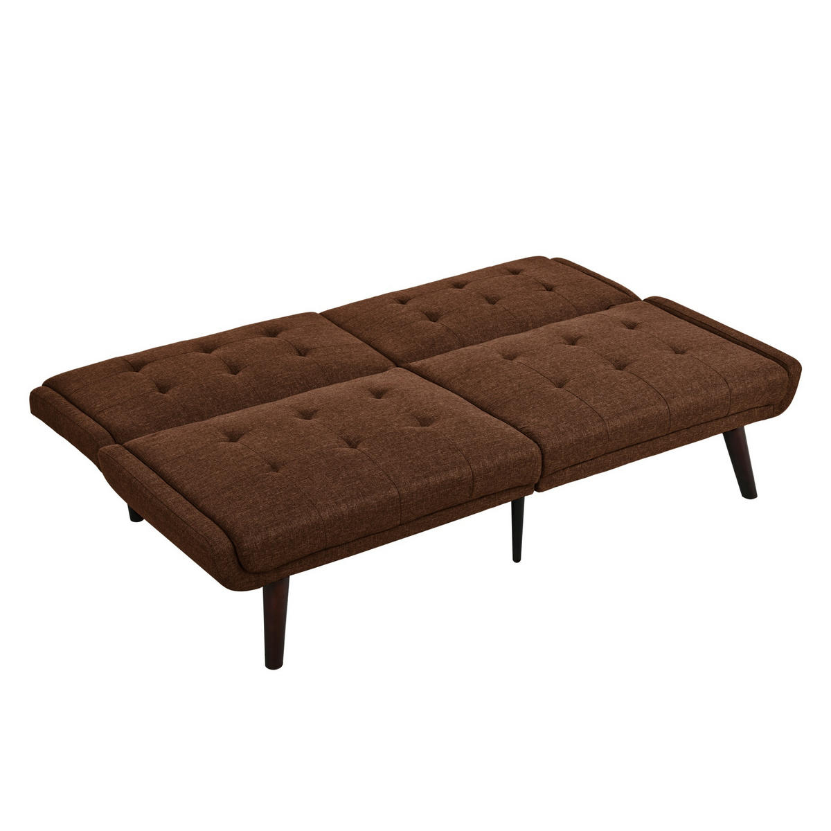 SCHLAFSOFA 157/51/70 cm in Leinenoptik Braun, ohne Armlehnen - Braun, Textil (51/70/157cm) - Oxeza