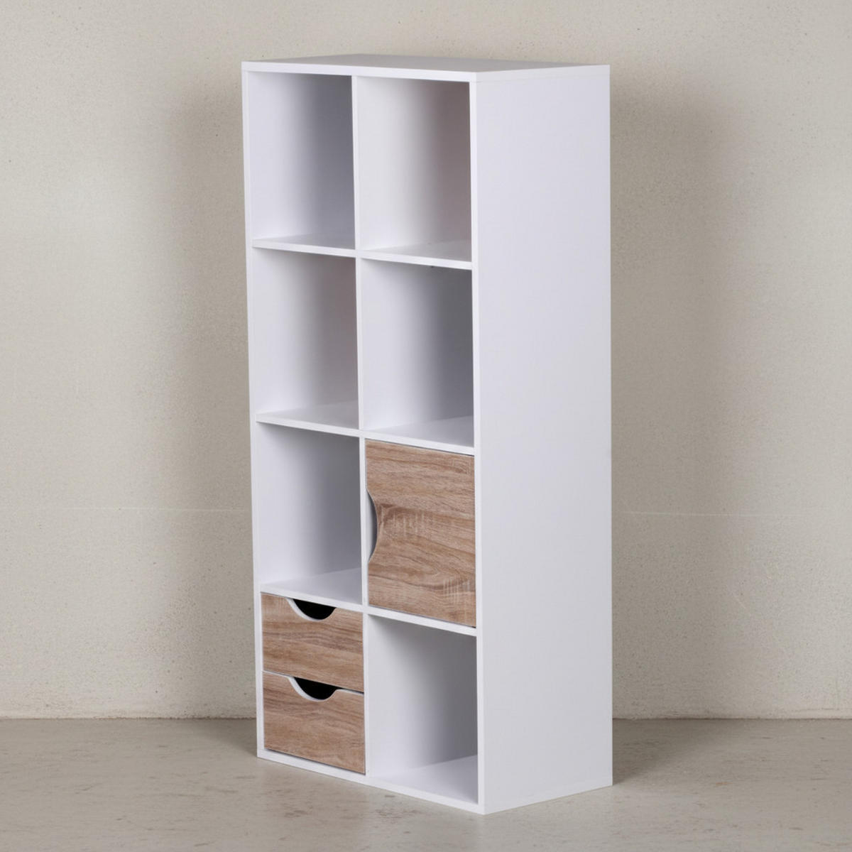 BÜCHERREGAL – Sonoma Eiche/Weiß, 8 Fächer, modern, Raumteiler-funktion - Weiß, Holz (60/120/29cm) - KADIMA DESIGN