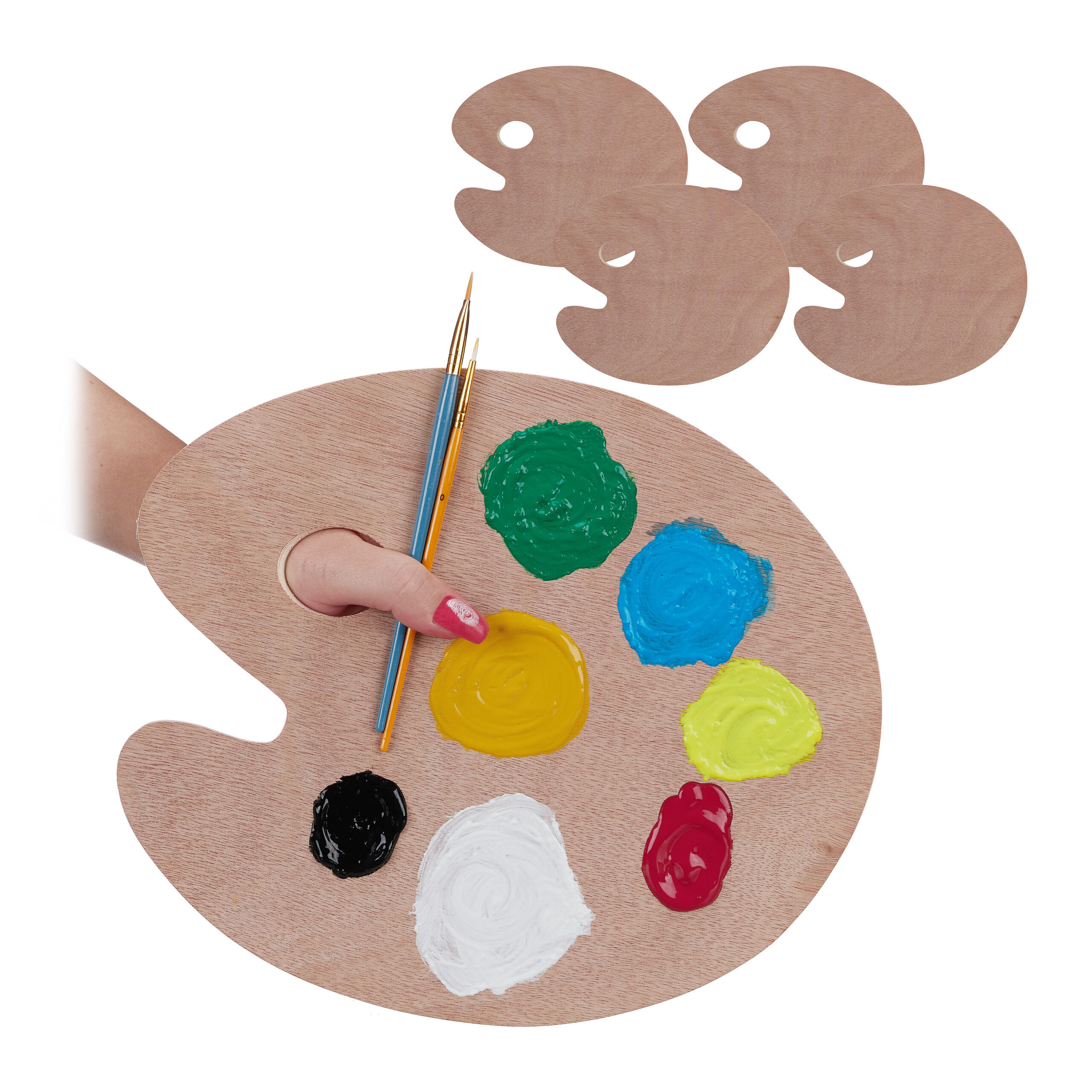 5XMISCHPALETTE - Hellbraun, Holz - Relaxdays