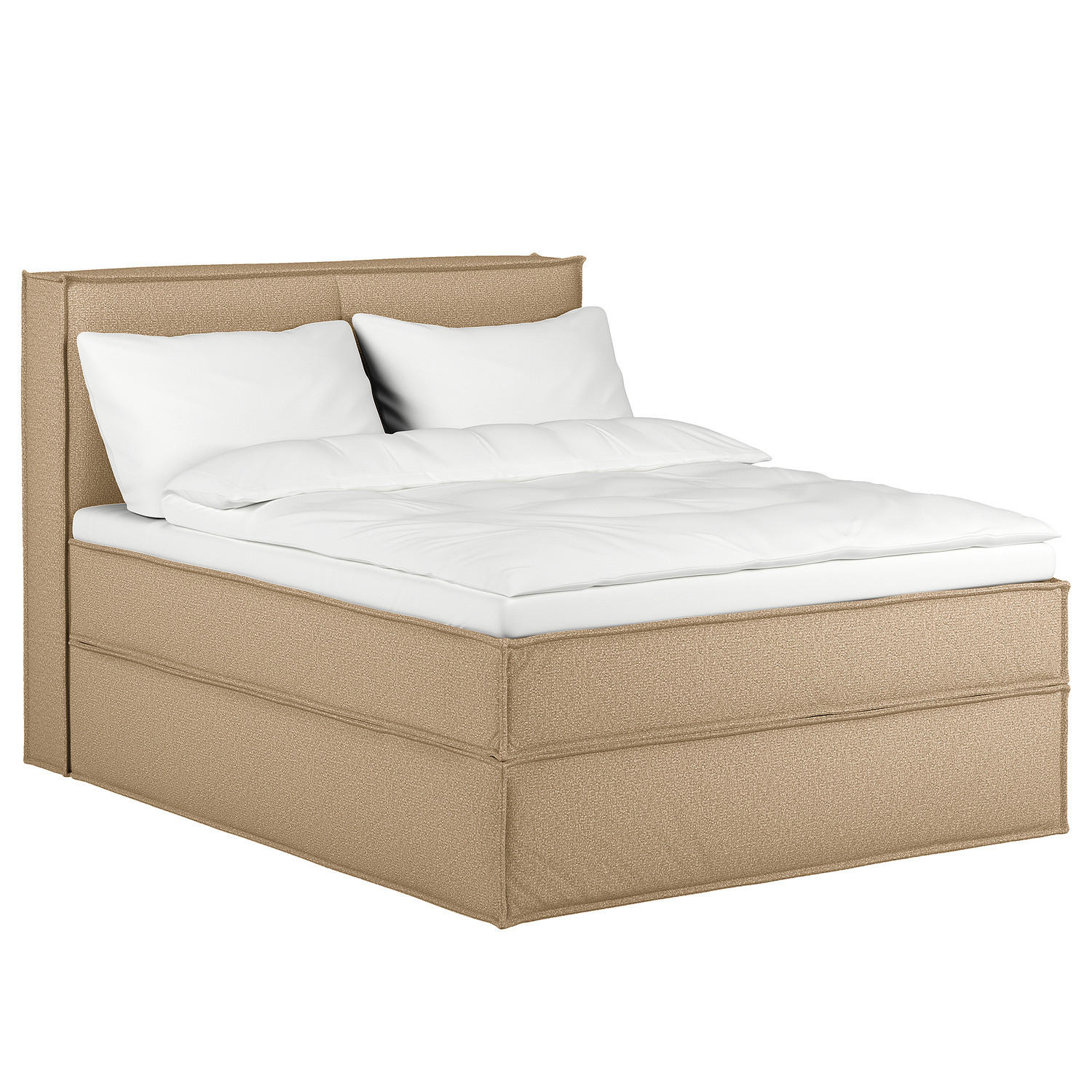 BOXSPRINGBETT mit Kopfteil - Premium - Beige, Textil (160/200cm) - home24