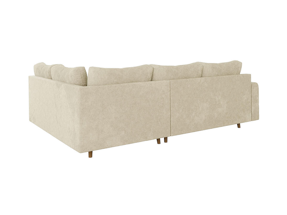 ECKSOFA Sigurd Beige Chenille - Ottomane rechts - Beige/Braun, Holz/Textil (231/161cm) - S-Style Möbel