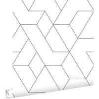 TAPETE grafische Linien 53 cm x 10.05 m - Schwarz, Papier (53/1000cm) - ESTAhome