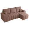 ECKSOFA KIRASSO L Rosa Boucle - Rosa/Grau, Textil (245/147cm) - MKS