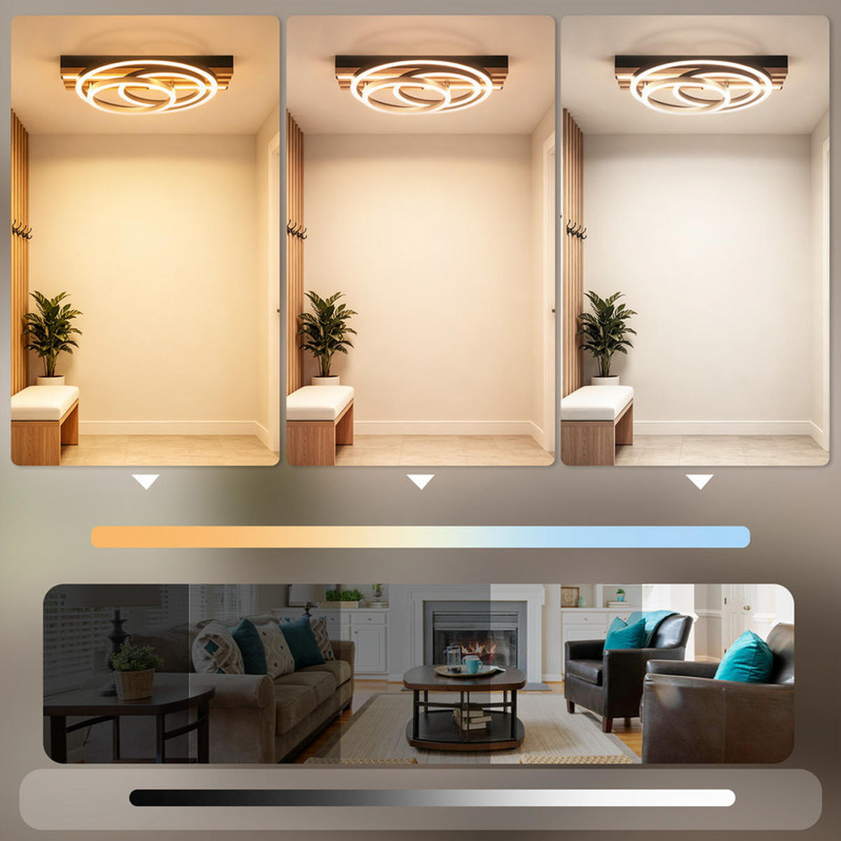 LED stropní svítidlo 32/30/8,8 cm - černá, kov (38/32/8.8cm) - Nettlife