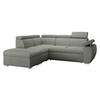 ECKSOFA Boston 2RR1P, Seite: Links PUFAP+R+1P(65)+2R - Greige/Silberfarben, Holz/Textil (260/230cm) - MIRJAN24