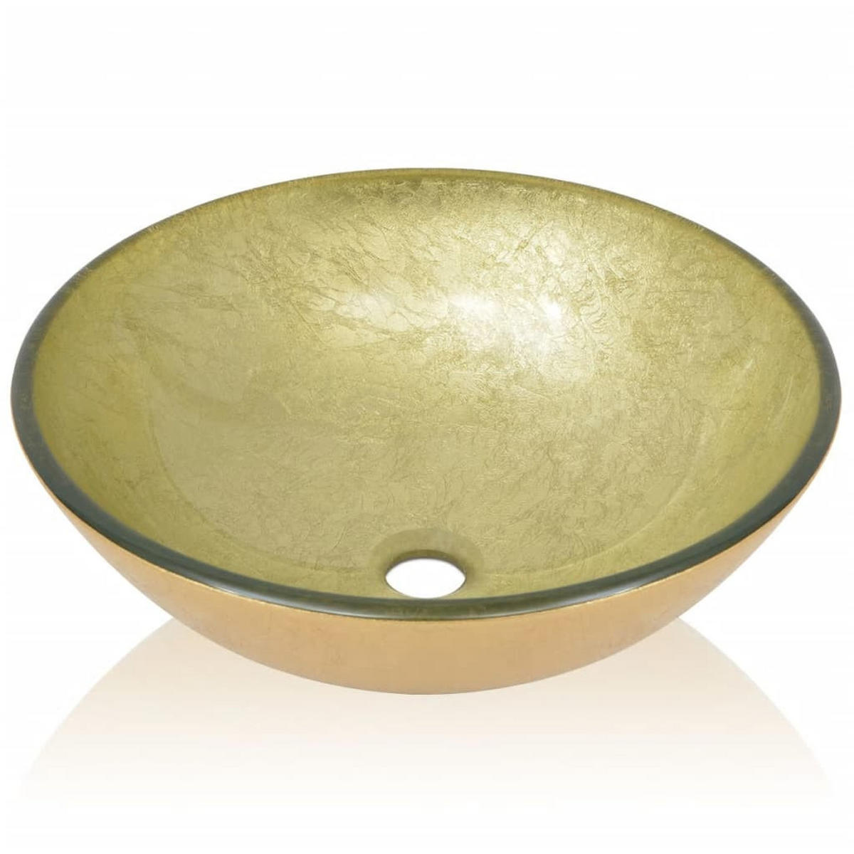 WASCHBECKEN Kulik 42/42/13 cm - Goldfarben, Glas (42/13/42cm) - Nettlife