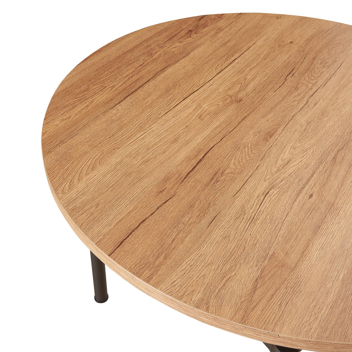 ESSTISCH Hemnes - Eichefarben/Schwarz, Holzwerkstoff/Metall (100/100/75cm) - [en.casa]