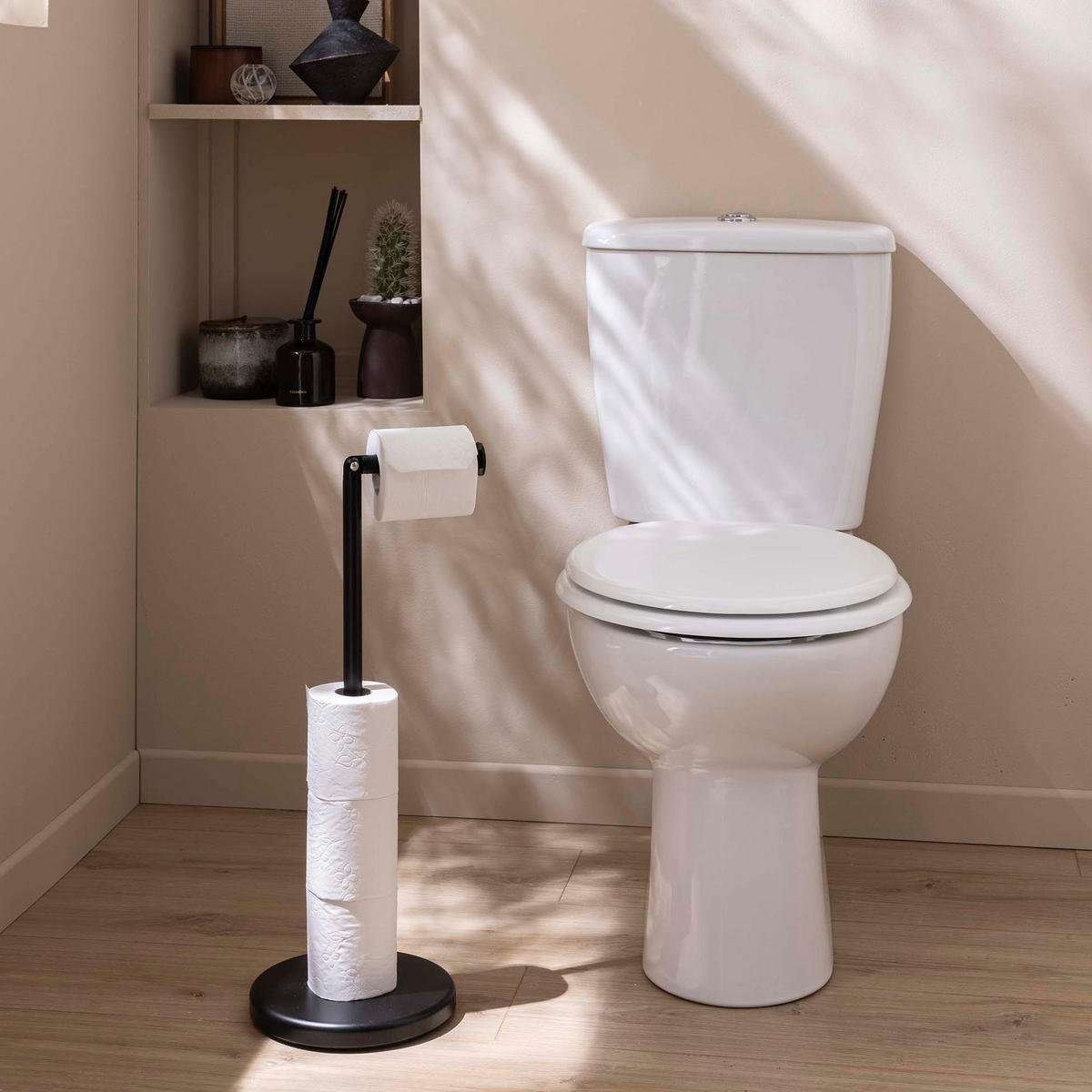 TOILETTENPAPIERHALTER Filano 55,5 cm - Schwarz, Metall (20.5/55.5/20.5cm) - Douceur d´intérieur