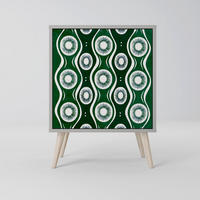 SIDEBOARD GREEN EYES, Grau, 57,5x42x77,5 cm, Schräge Buchenholzfüße - Buchefarben/Multicolor, Holzwerkstoff/Buchenholz (57.5/77.5/42cm) - SpaceRebels