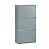 SCHUHSCHRANK mit 3 Klappen Hellgrau - Grau, Holzwerkstoff (61/120/26cm) - SoBuy