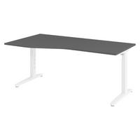 SCHREIBTISCH Serie-XB 100/180/74 cm in Graphitfarben/Weiß - Graphitfarben/Weiß, Holzwerkstoff (100/180/74cm) - bümö
