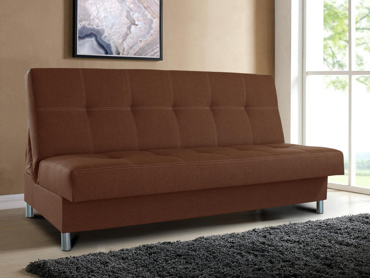 SCHLAFSOFA Bella - Silberfarben/Braun, Holz/Kunststoff (187/94/90cm)