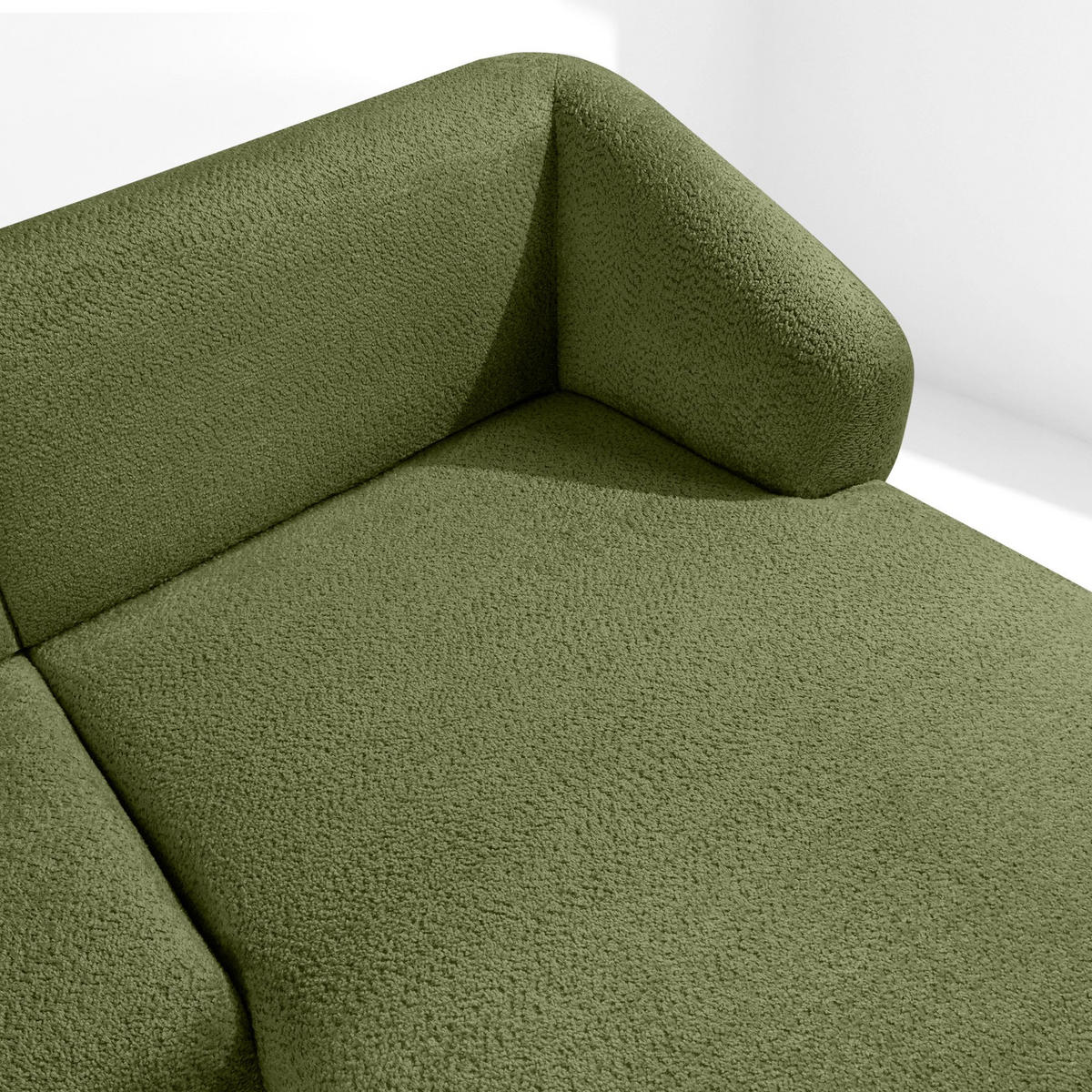 ECKSOFA RECHTS VIRA, Oliv, Chenille - Schwarz/Olivgrün, Holz/Holzwerkstoff (300/160cm) - KONSIMO®