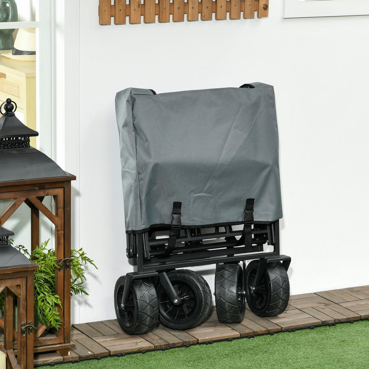 BOLLERWAGEN klappbar 120 kg mit Kühltasche - Dunkelgrau, Metall (113/100/57cm) - Fortuna Lai