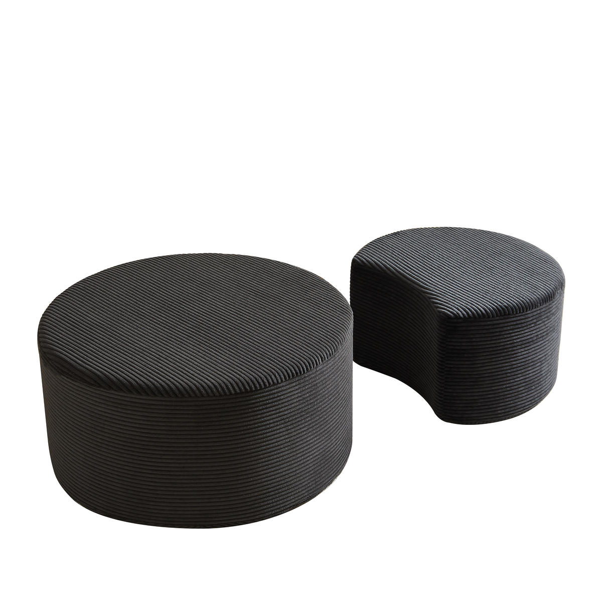 COUCHTISCH Set 2-teilig schwarz mit Schaumstoffpolsterung - Schwarz, Holzwerkstoff (127/81/40cm) - OKWISH