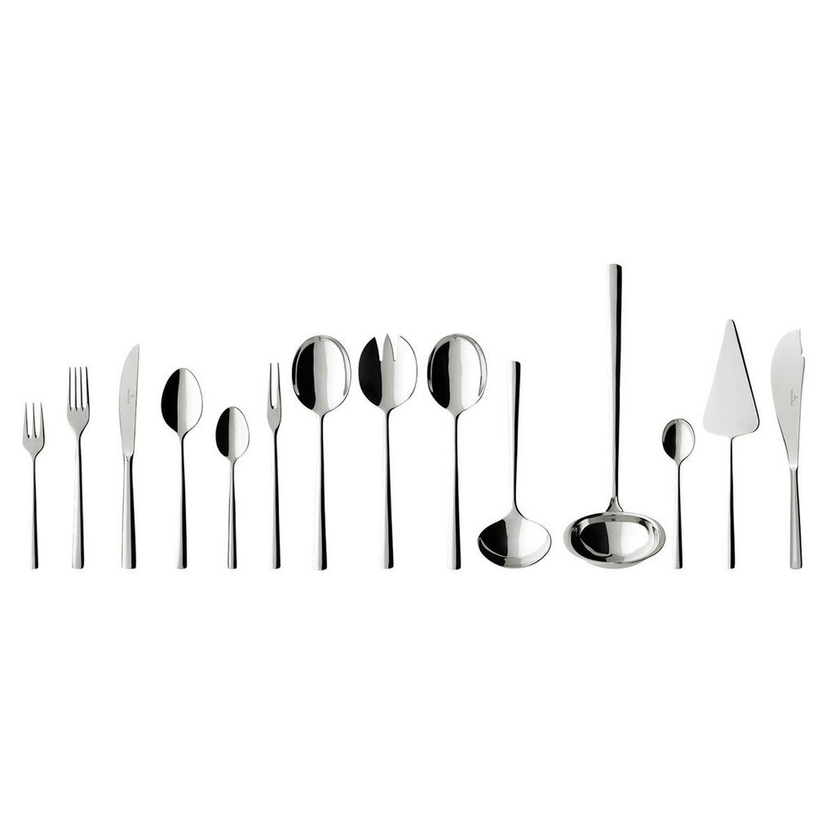 TAFELBESTECK Piemont silber 70er Set - Silberfarben, Metall - Villeroy & Boch