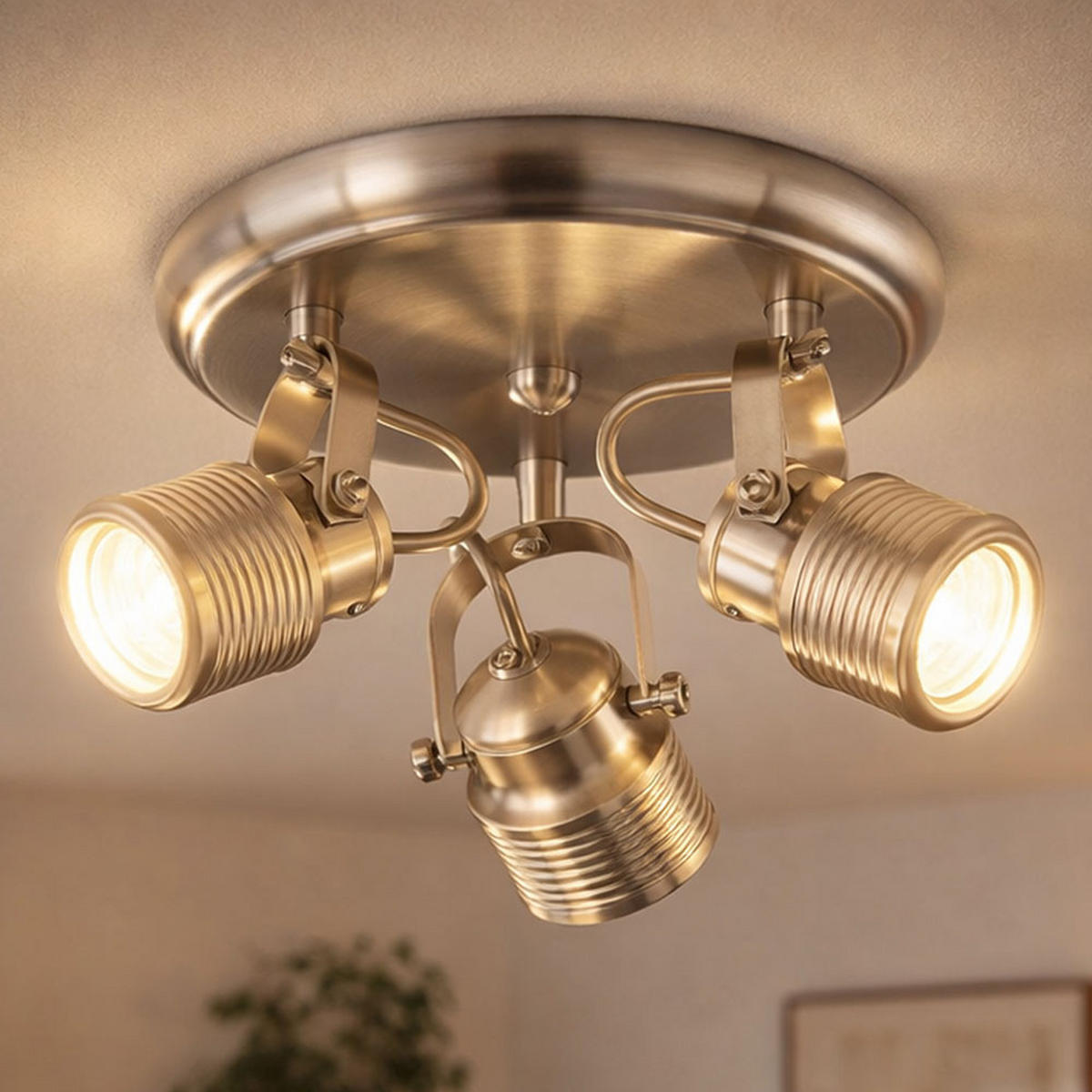 LED DECKENLEUCHTE Nickel-matt Silber - Silberfarben, Metall (25/15/25cm)