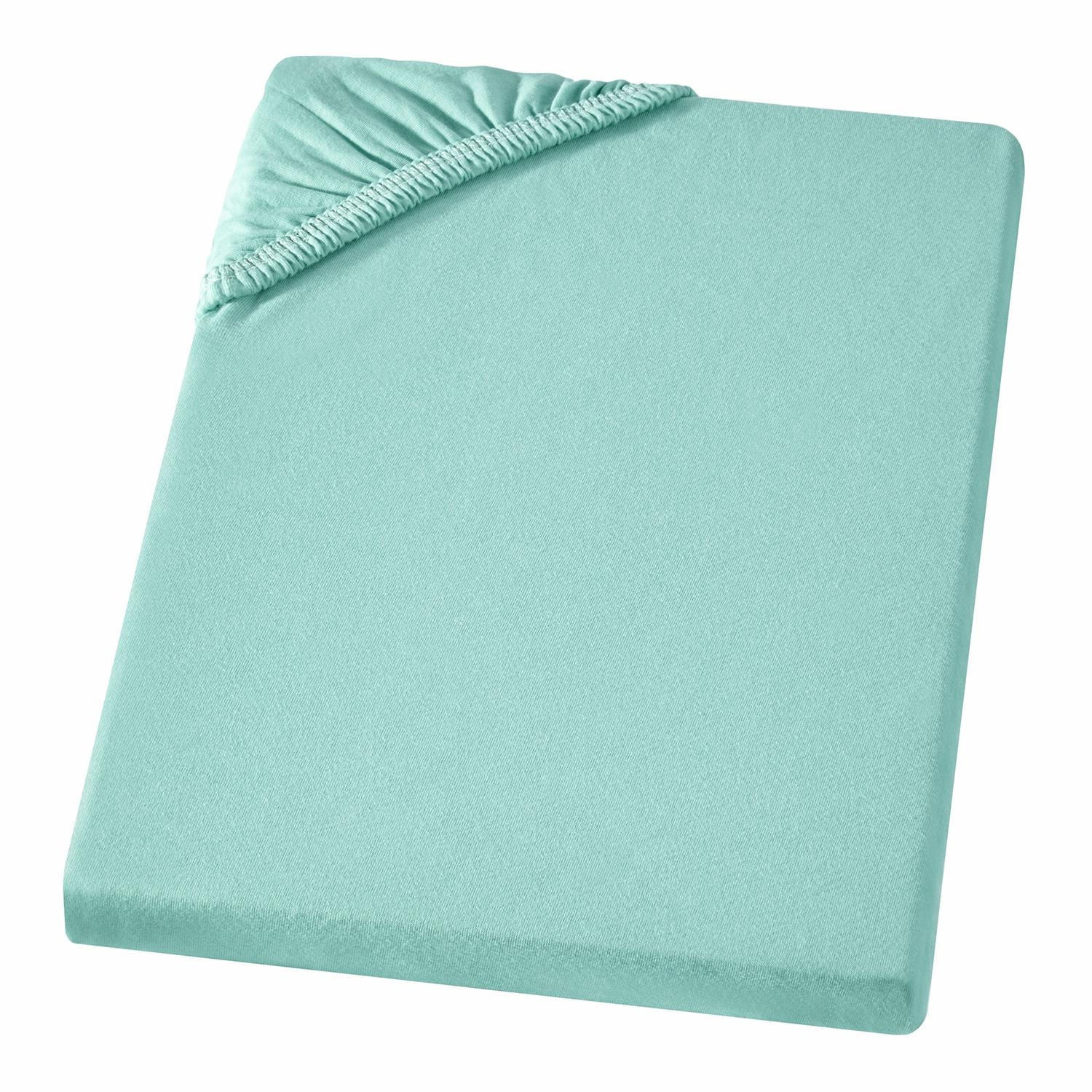 BABY-SPANNBETTLAKEN 60x120 - 70x140 cm Jersey Babybett Bettlaken aus 100% Baumwolle, Spannbetttuch Laken Uni Aqua - Grün, Textil (70/140cm) - Carpe Sonno