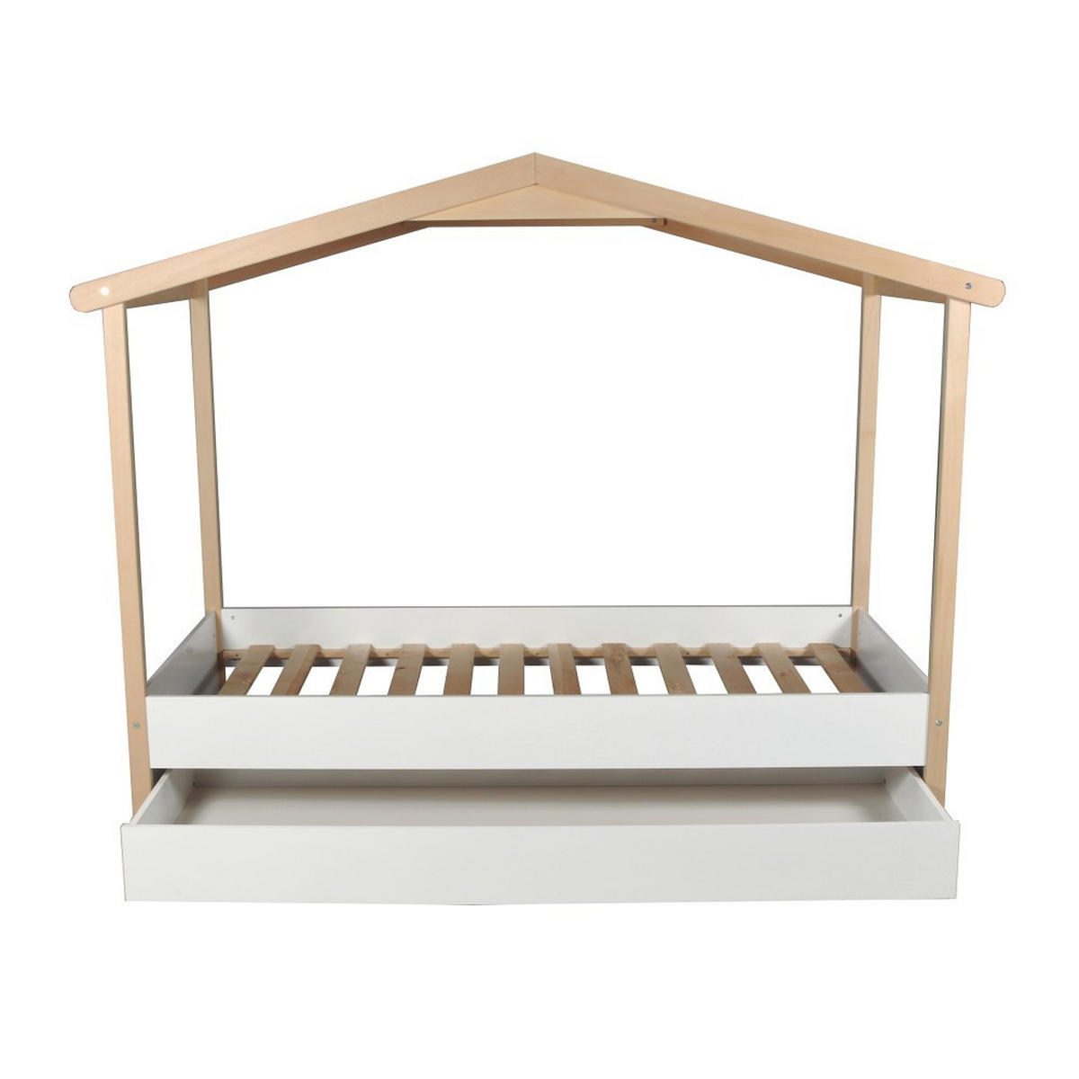 HAUSBETT CASTEL MIT SCHUBLADE/ SPIELBETT 90x190 - Weiß und naturfarben - Multicolor, Holz (90/190cm) - Weber Industries