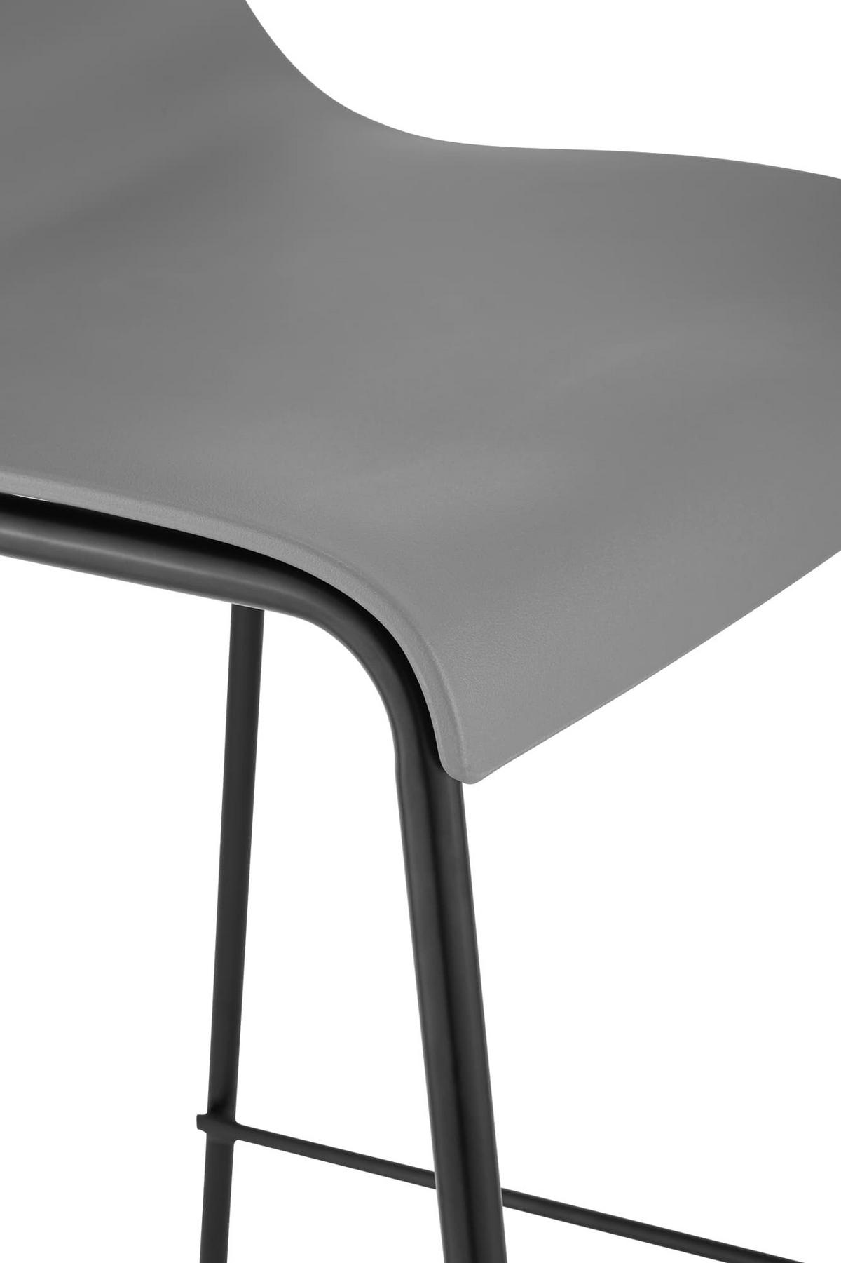 BARHOCKER Kunststoff Grau - Schwarz/Grau, Kunststoff/Metall (43/100/48cm) - CLP