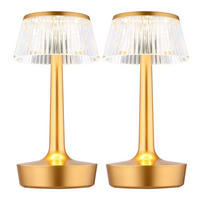 LED TISCHLEUCHTE Messing Kristall-Effekt 2er Set - Messingfarben, Kunststoff (12/12/23cm) - Globo Lighting