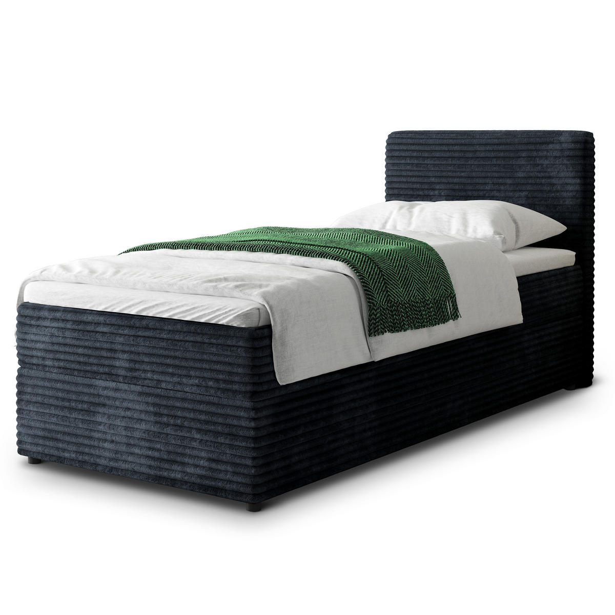 POSTEL BOXSPRING PISA 100x200 cm, s matrací a úložným prostorem, černá - černá, kompozitní dřevo/textil (100/200cm) - MASSENO