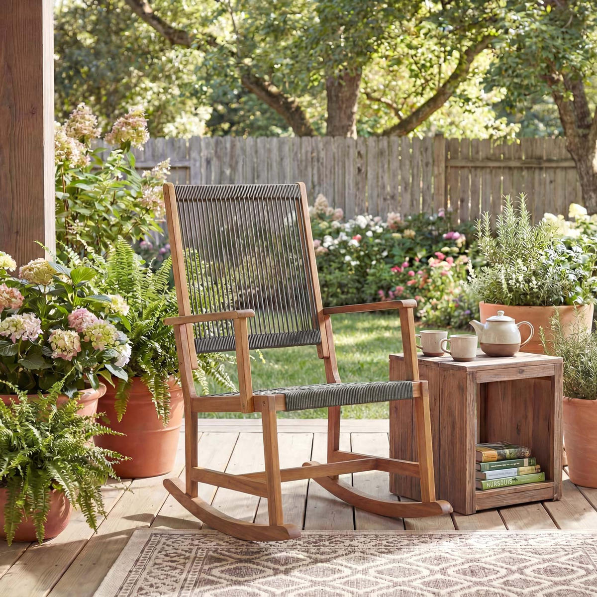 SCHAUKELSTUHL Grau - Grau, Holz (65/102/92cm) - MCW