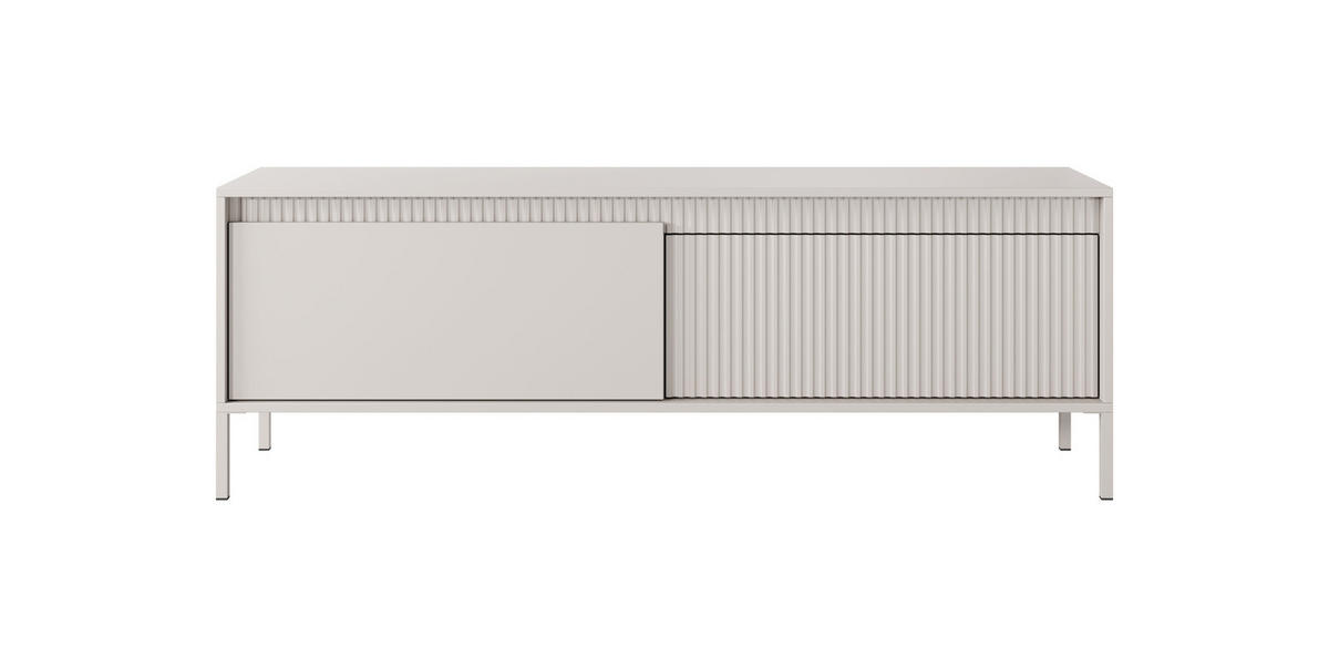TV-LOWBOARD Ferrato D 153 cm Beige - mit 2 Türen i Riffel-Optik - Beige, Holz/Holzwerkstoff (153/53/39cm) - Ravio