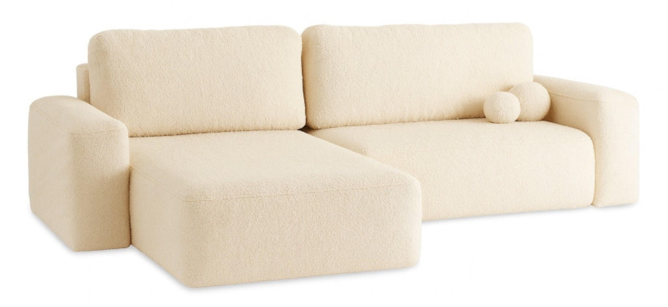 ECKSOFA Creme ILO Mit Schlaffunktion Und Bettkasten - Ecru, Textil (282/177cm) - Sepro Meble