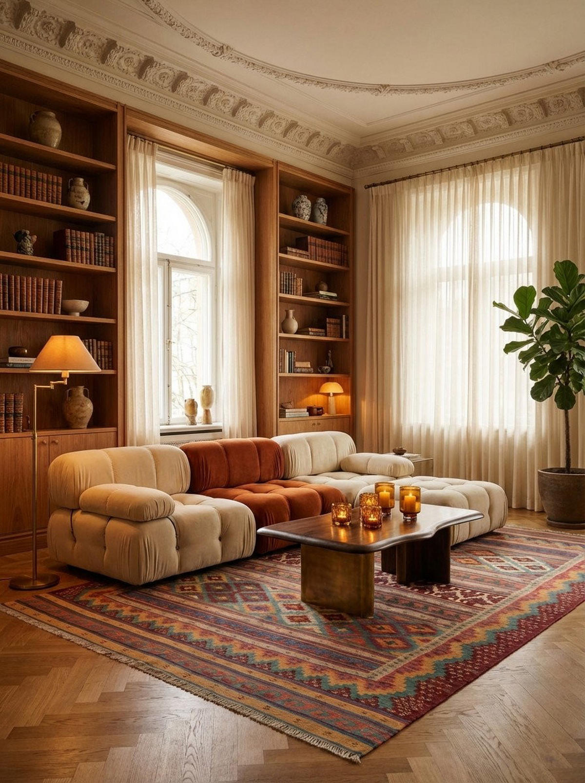 HANDWEBTEPPICH Sumak Sirdjan Kelim Bunt 238/159 cm Schurwolle - Multicolor, Textil (159/238cm) - Looma