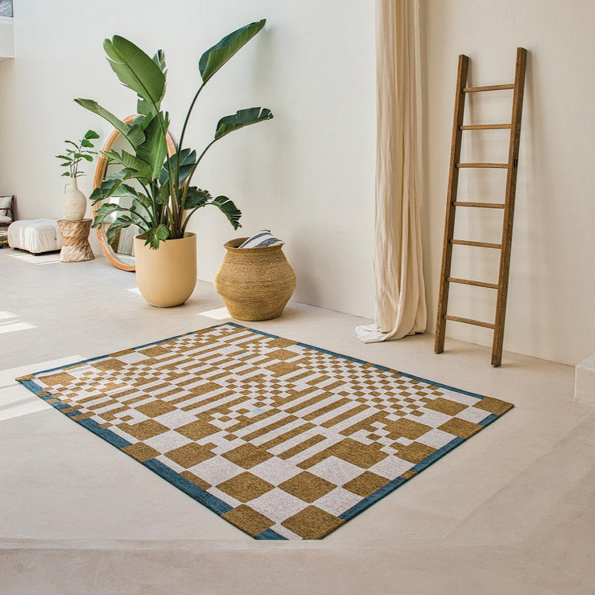 TEPPICH Honey Craft Chess 170/240 cm - Gelb, Textil (170/240cm) - Louis De Poortere