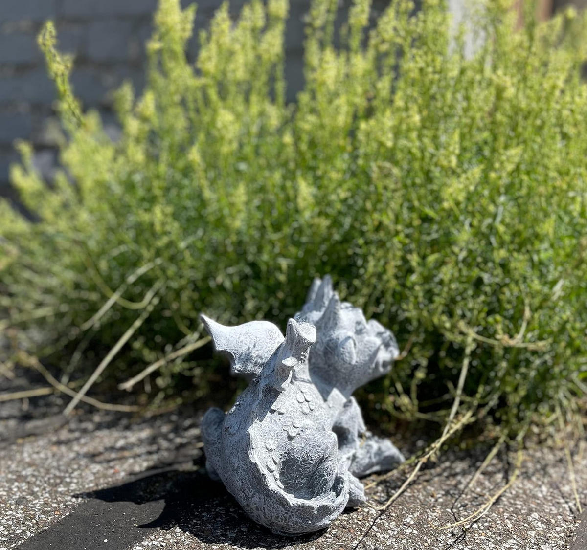 STEINFIGUR Drache Filou frostfest wetterfest Gartenfigur - Grau, Stein (21/17/15cm) - stoneandstyle